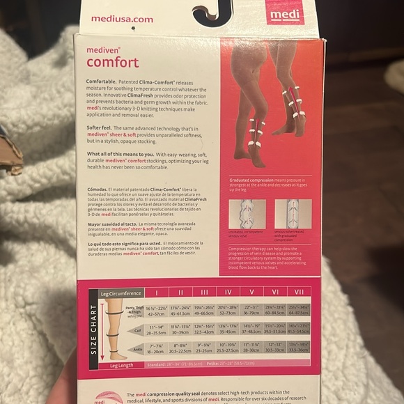 Mediven 47704 compression stocking Natural open toe 20-30mmHg IV thigh lace band - Picture 4 of 5